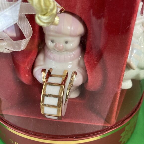 LENOX Mini Snowman Stand-Abouts Band Christmas Ornaments Set of 5 Porcelain - Picture 6 of 9